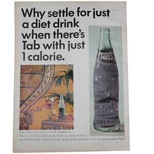 Tab Diet Soda / Waldorf Scott Tissue Magazine Advertisement Color 1960s Vintage